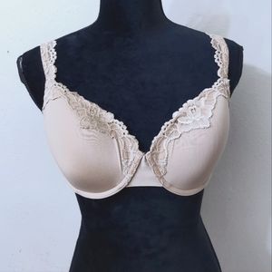 Soma Addison Bra Size 36C Beige Lace Trim